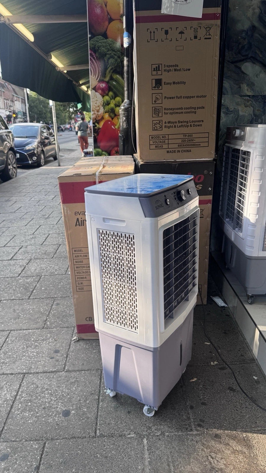 SONIC SN-555 Portable Evaporative Air Cooler 45L 110W 5000m³/h White/Grey